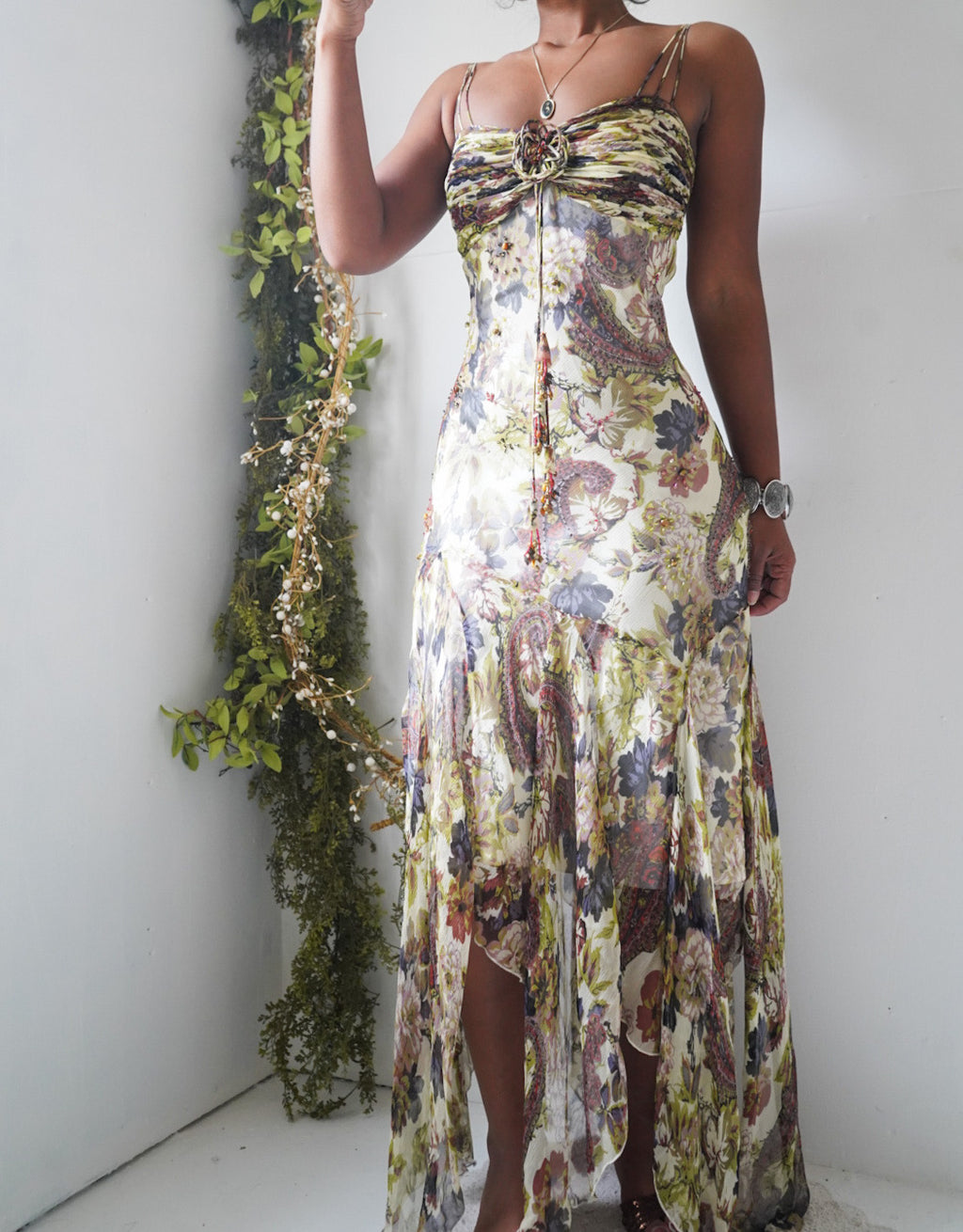 Rare Vintage Y2K Paisley Boho Silk Fairy Dress