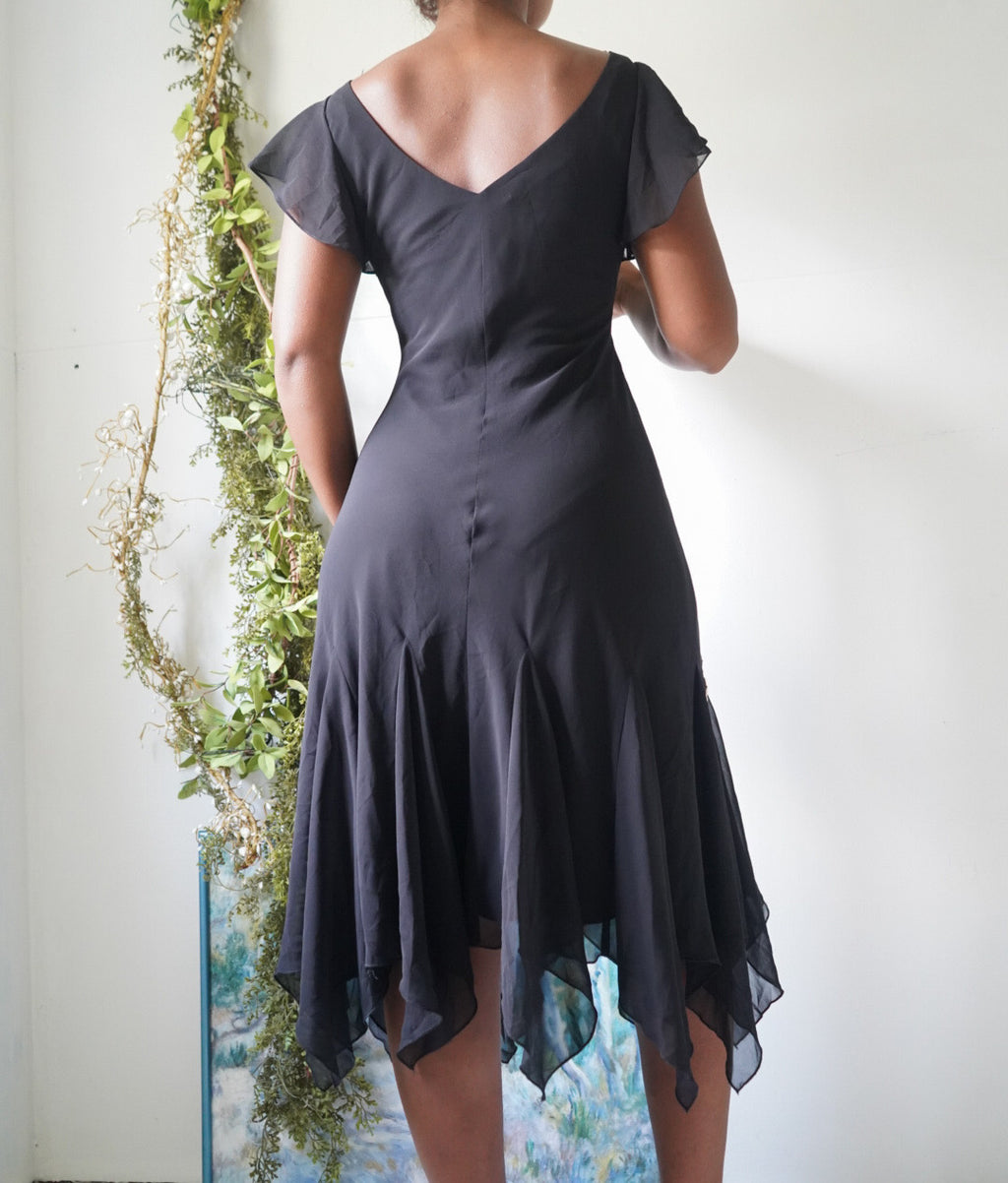 Y2K Embroidered Detail Fairy Hem Dress