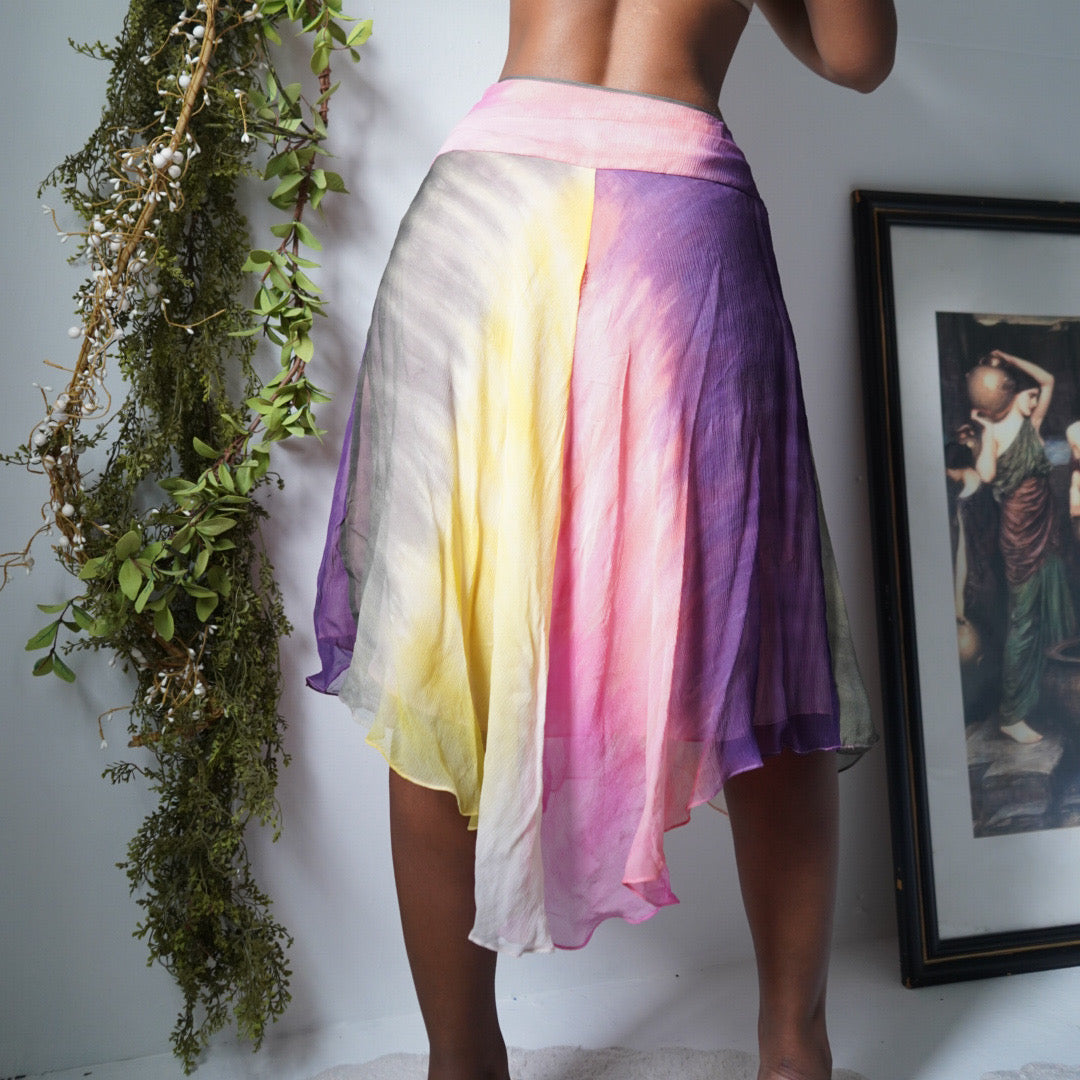 Y2K Tie Dye Silk Fairy Skirt