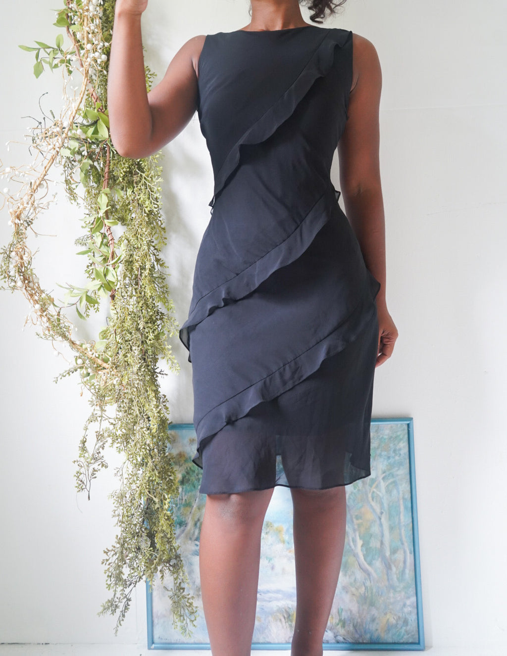 Y2K Little Black Ruffle Dress