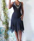 Y2K Halter Black Fairy Hem Dress