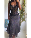 Y2K Dark Paisley Fairy Hem Skirt