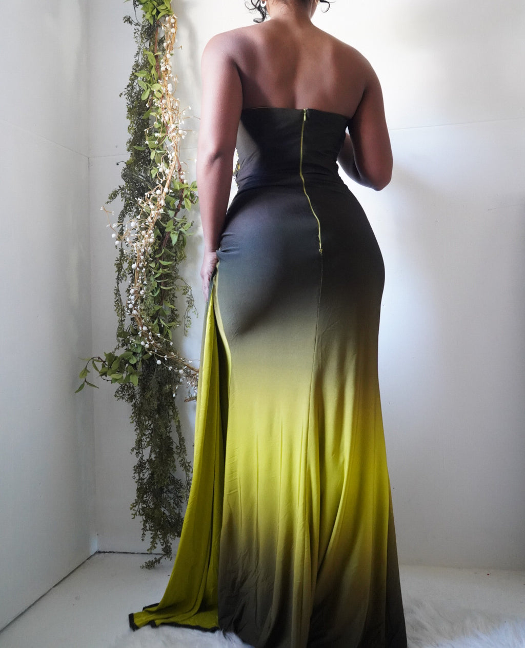 Vintage Y2K Ombre Strapless Sweetheart Gown
