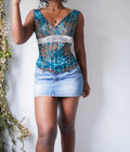 Y2K Sequin Trim Tie Dye Boho Tank