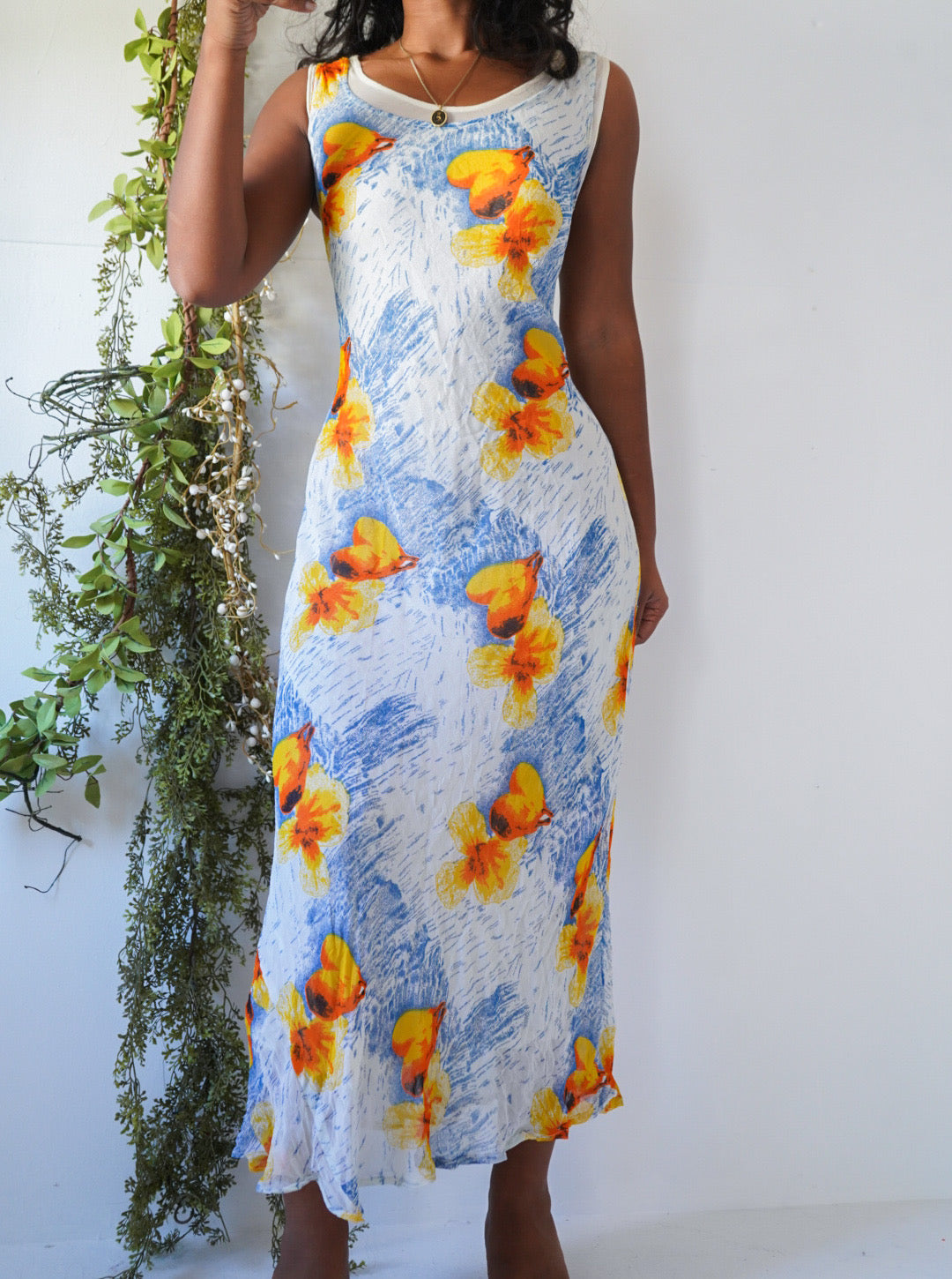 Watercolor Floral Layered Dress