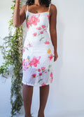 Crinkle Floral White Slip Dress