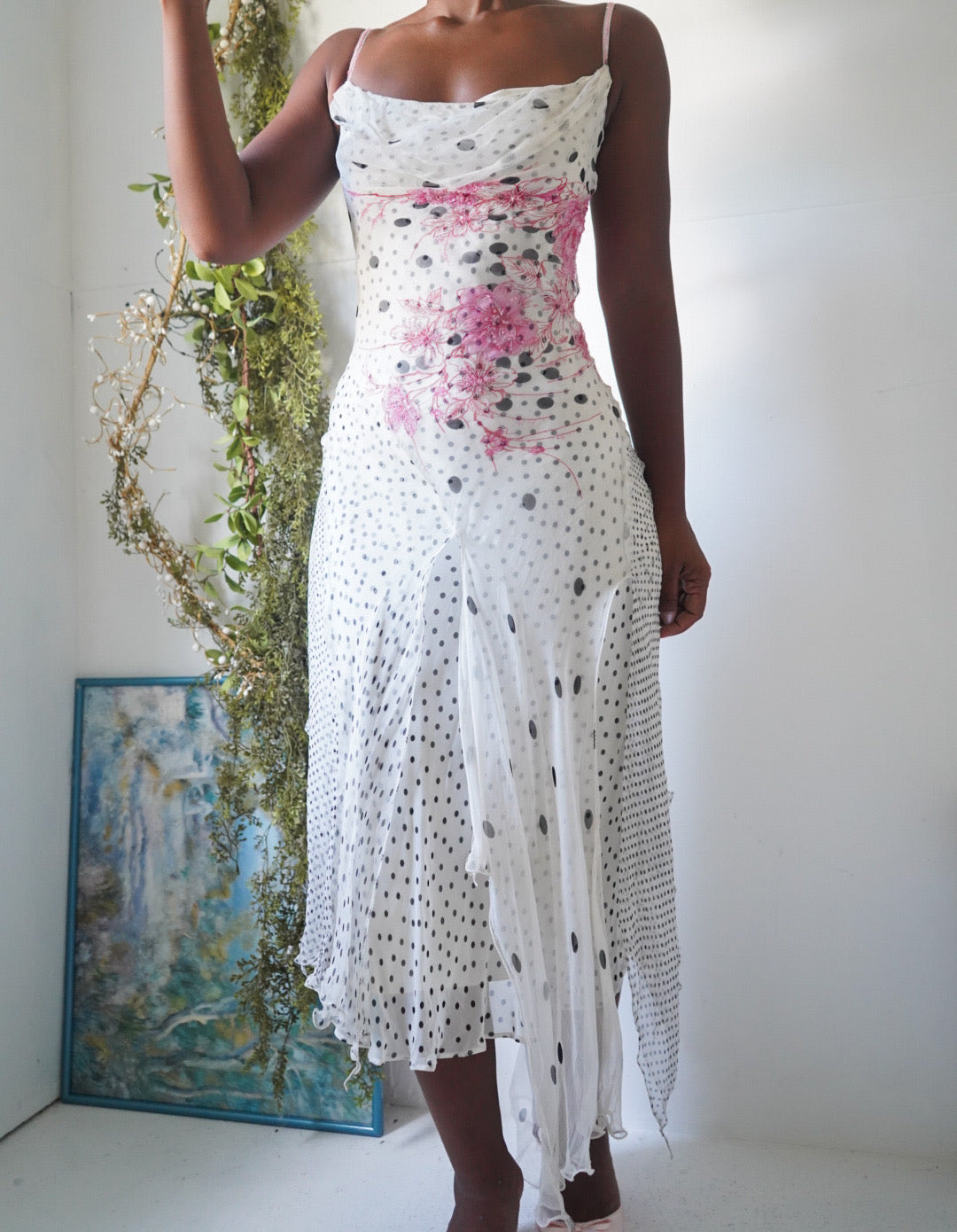 Rare Y2K Rene Derhy Polka Dot Fairy Dress
