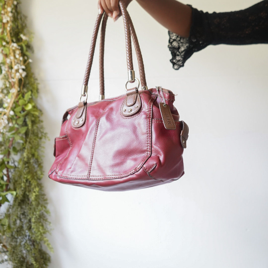 Y2K Brick Red Faux Leather Bag
