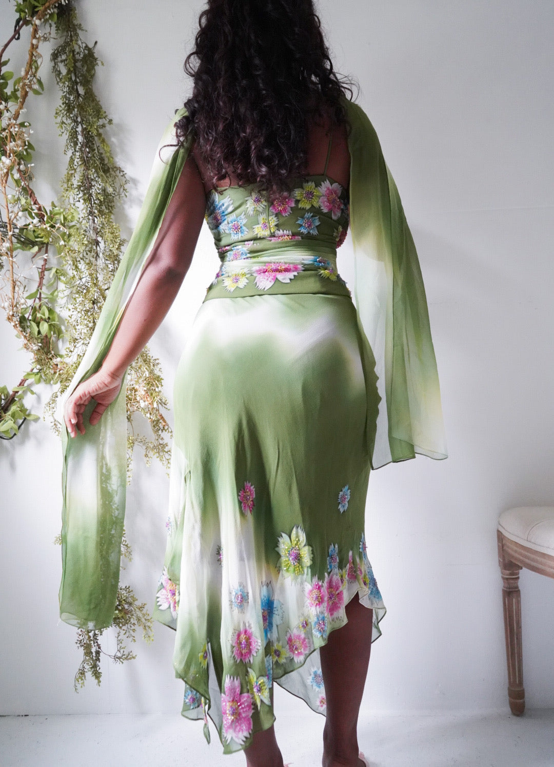 Rare Vintage Forest Fairy Silk 3 Piece Skirt