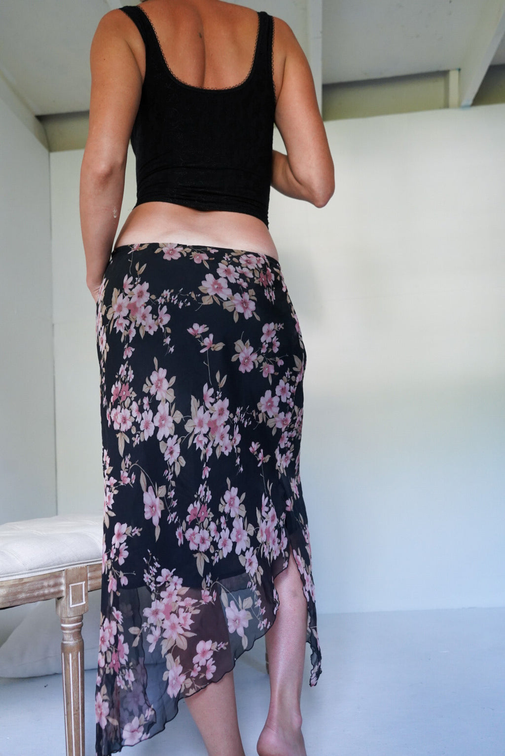 Y2k floral maxi skirt