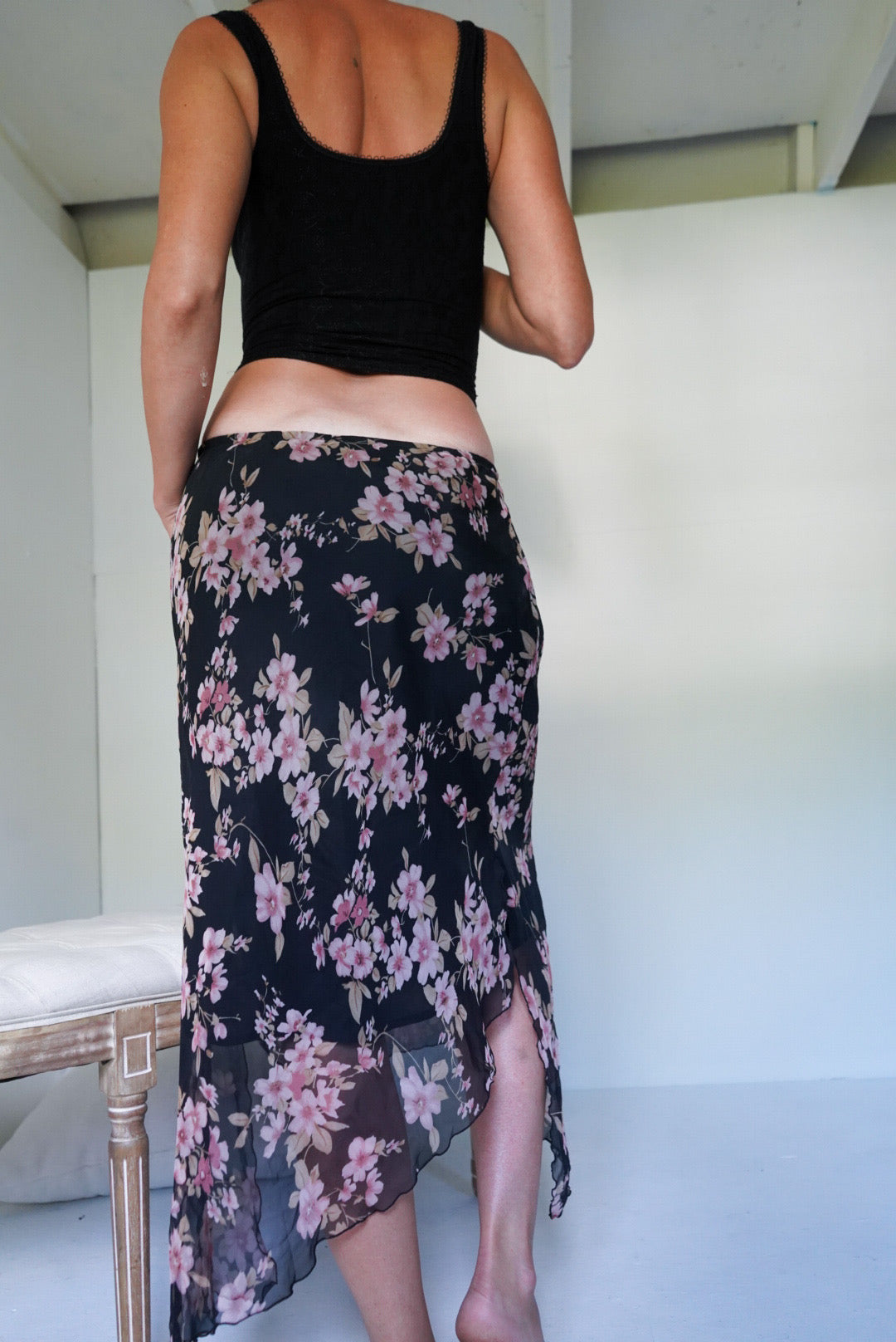 Y2k floral maxi skirt
