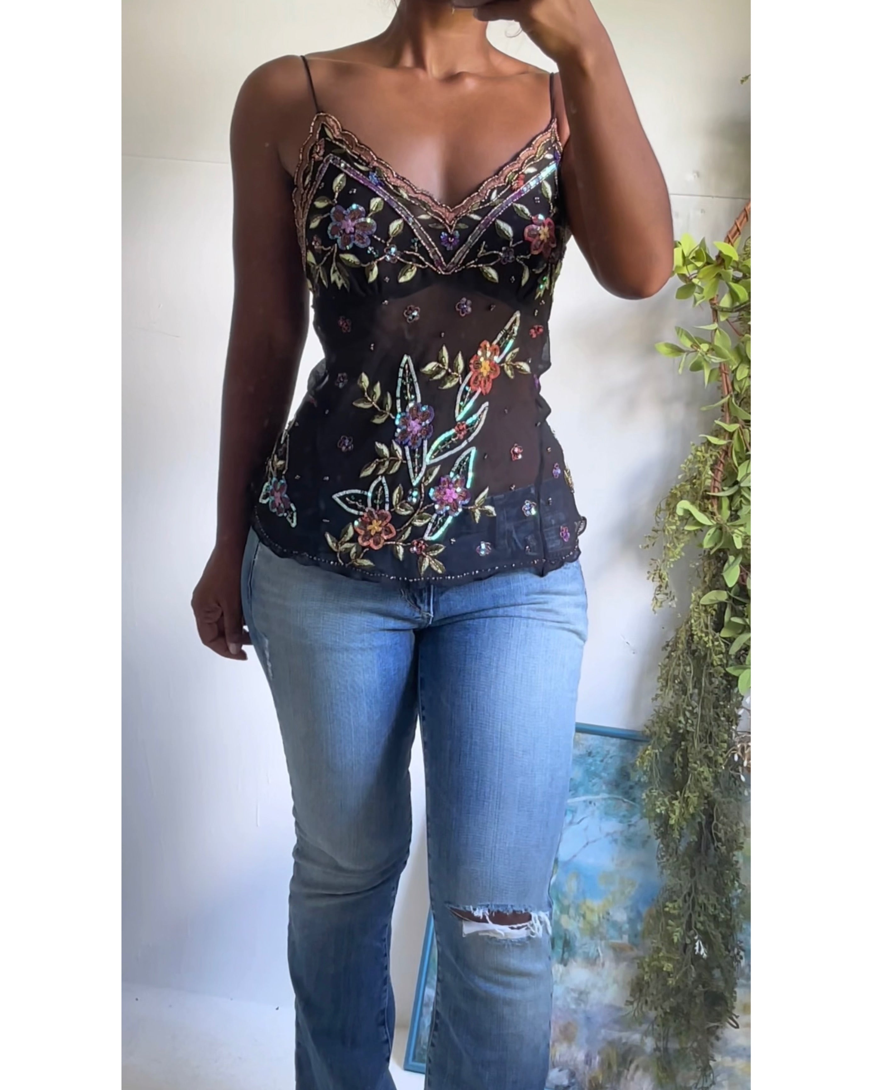 Rare Vintage Beaded Aftershock Cami