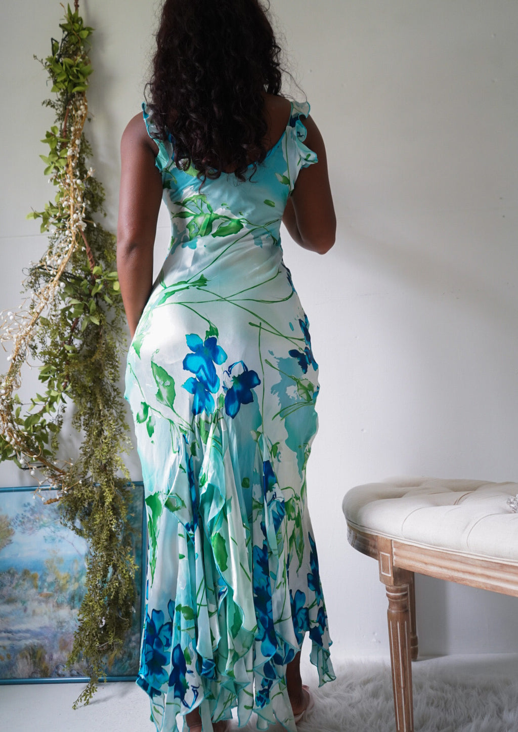 Rare Y2K Silk Blend Burnout Mermaid Gown
