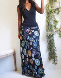 Y2K Burnout Silk Blend Circle Print Skirt