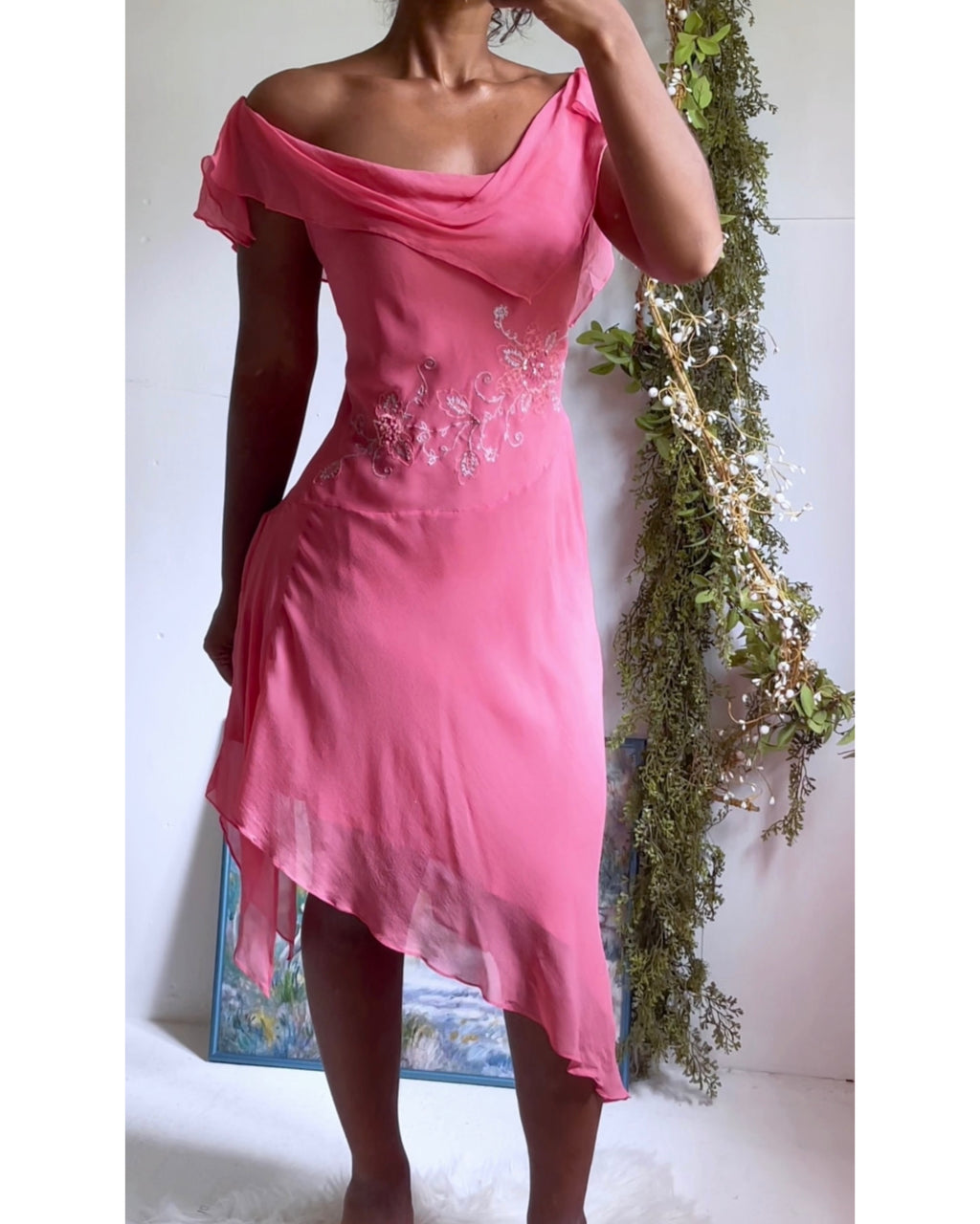 Rare Y2K Silk Coral Pink Fairy Dress