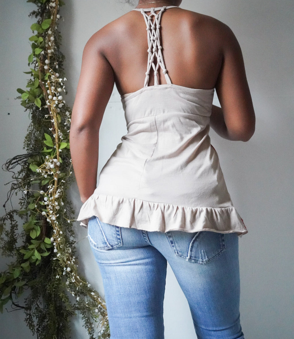 Y2K Boho Babydoll Tank