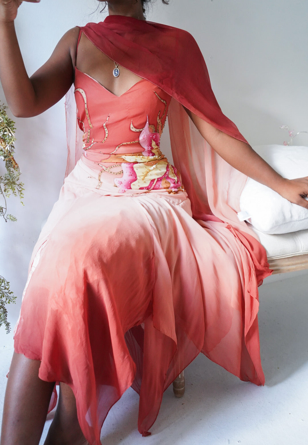 Rare Vintage Y2K Burnt Red Ombre Fairy Dress