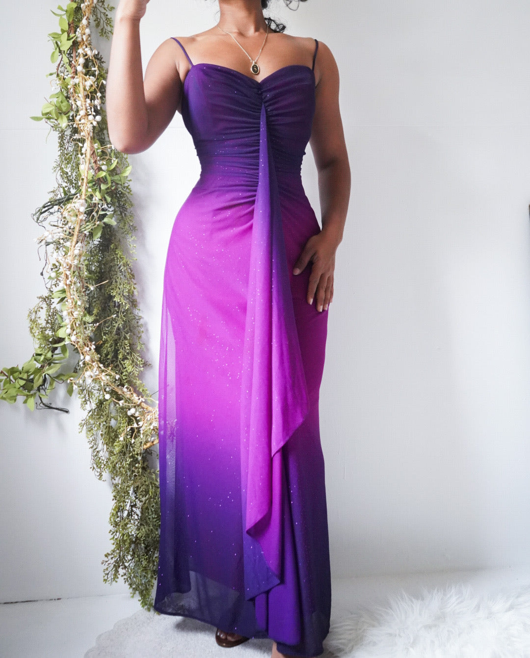 Vintage Y2K Purple Ombre Gown