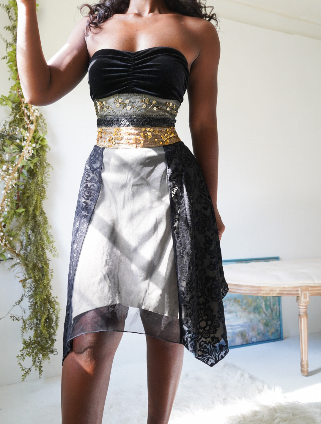 Y2K Strapless Boho Fairy Dress