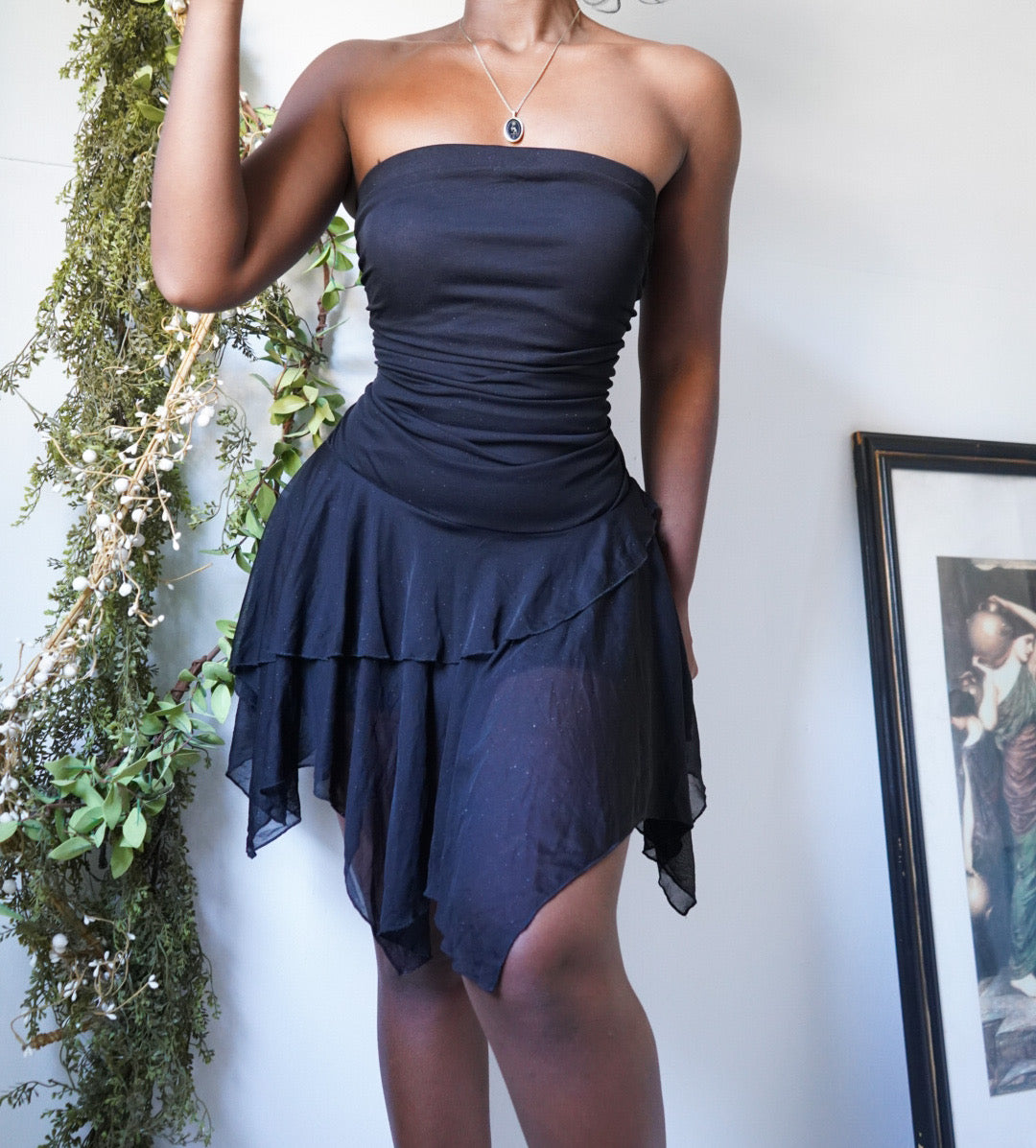 Vintage Goth Fairy Sparkle Mini Tube Dress