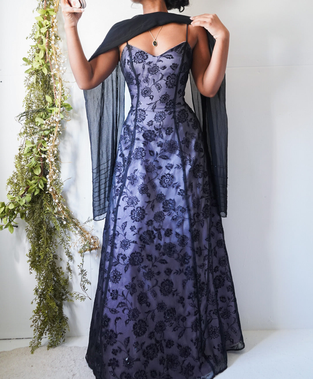Y2K Vintage Lavender Layered Gown