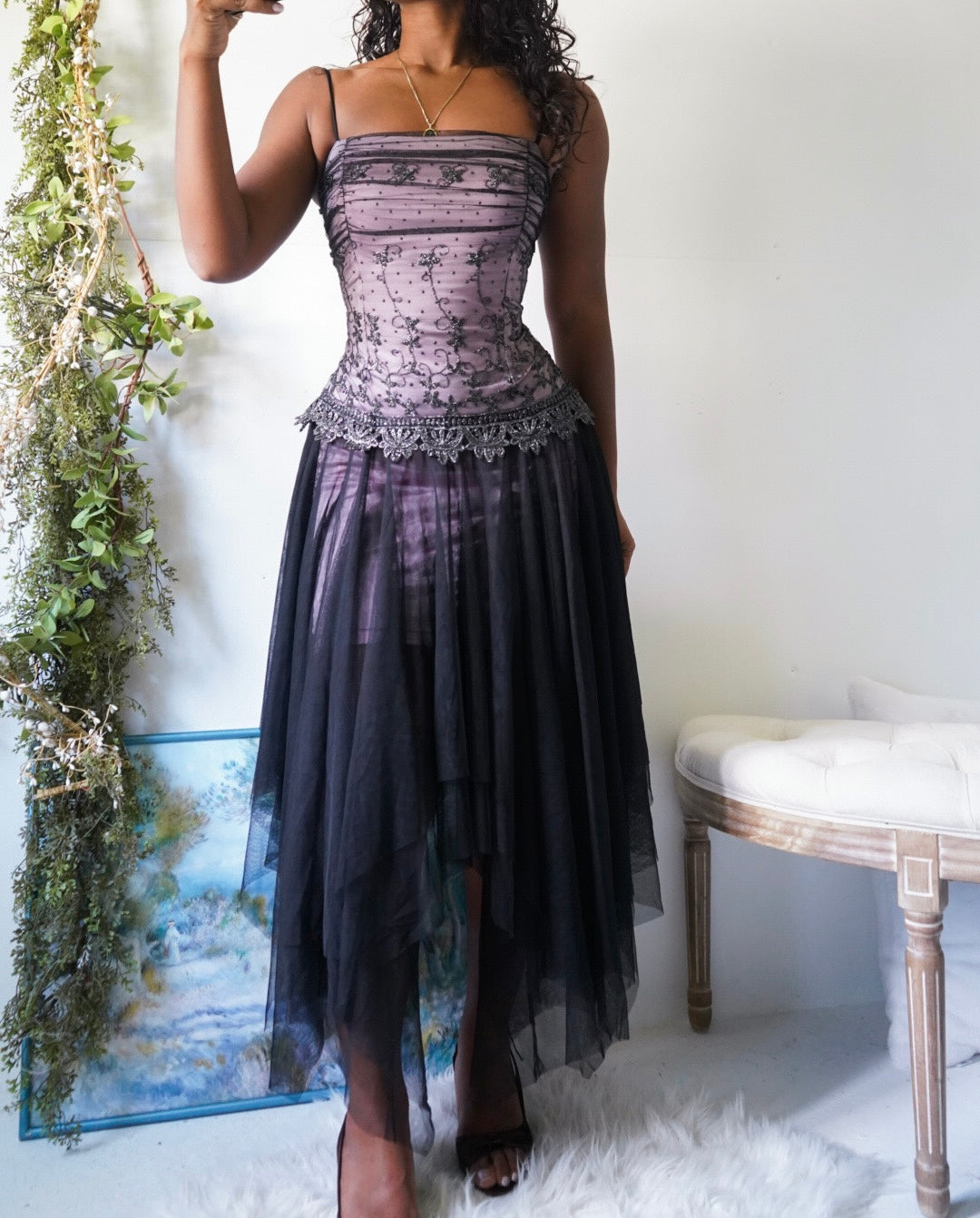 Y2K Layered Tulle Whimsigoth Dress