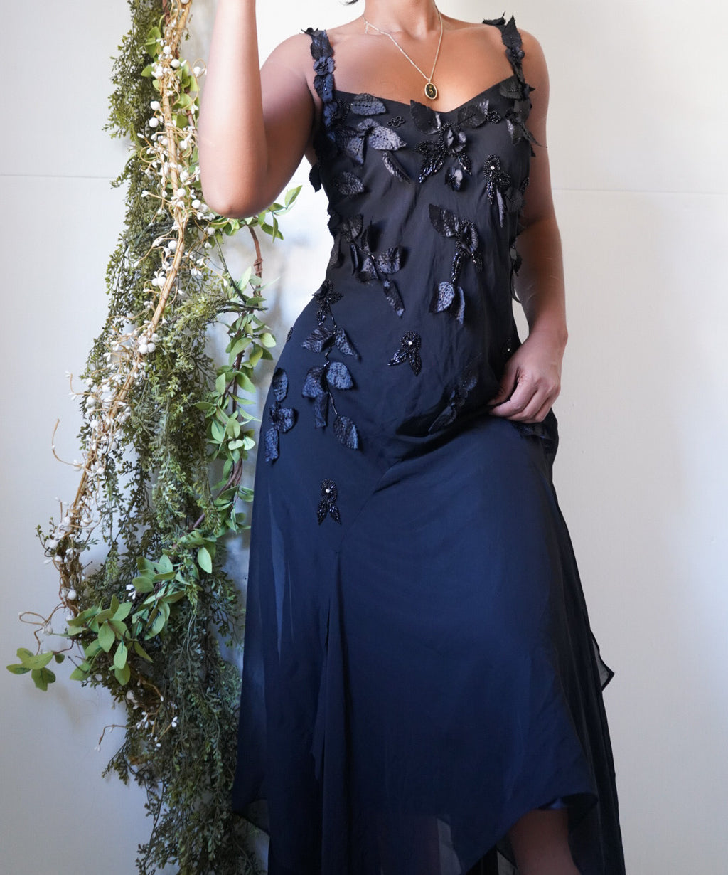 Dark Fairy Floral Midi Dress