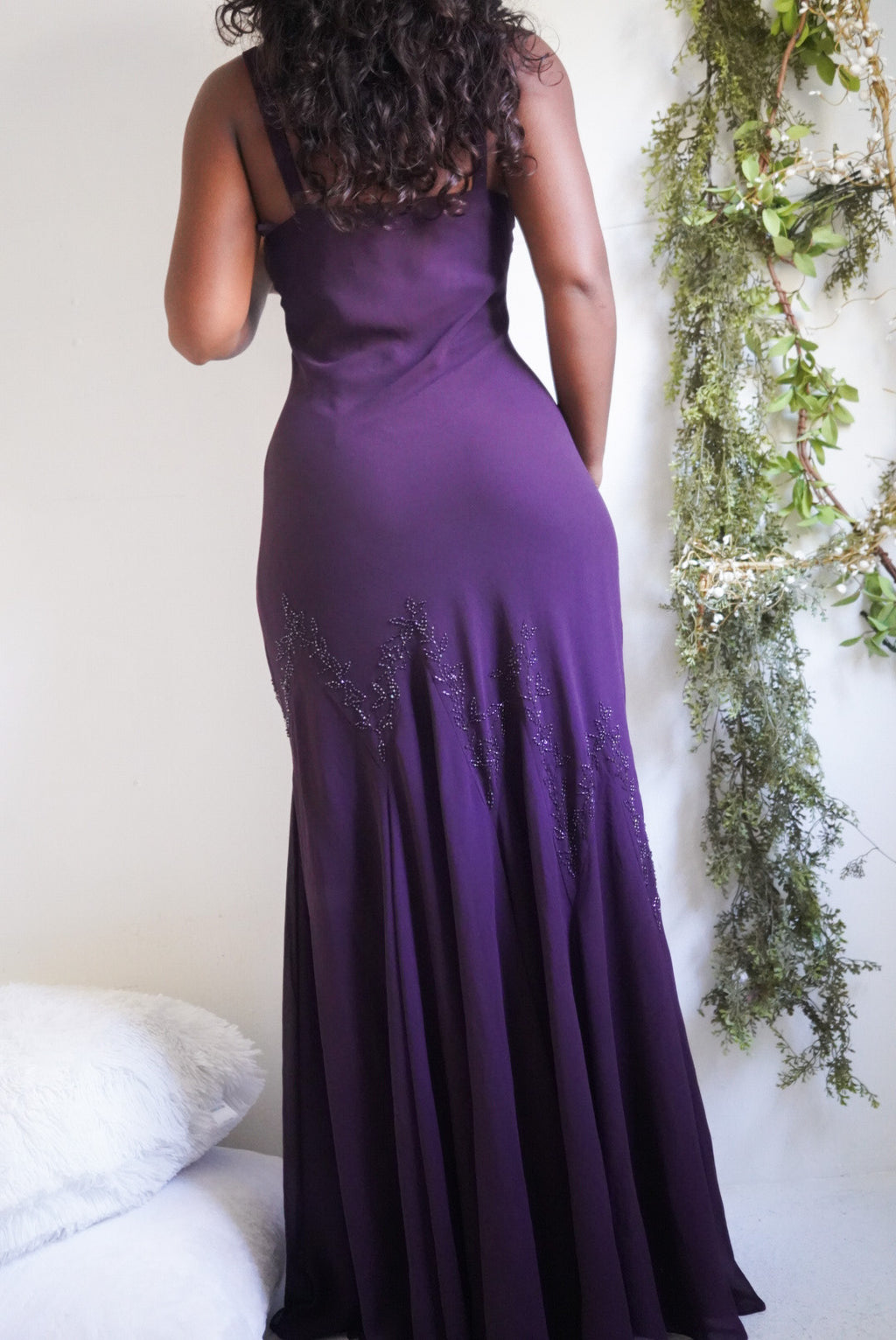 Y2K Purple Beading Detail Gown
