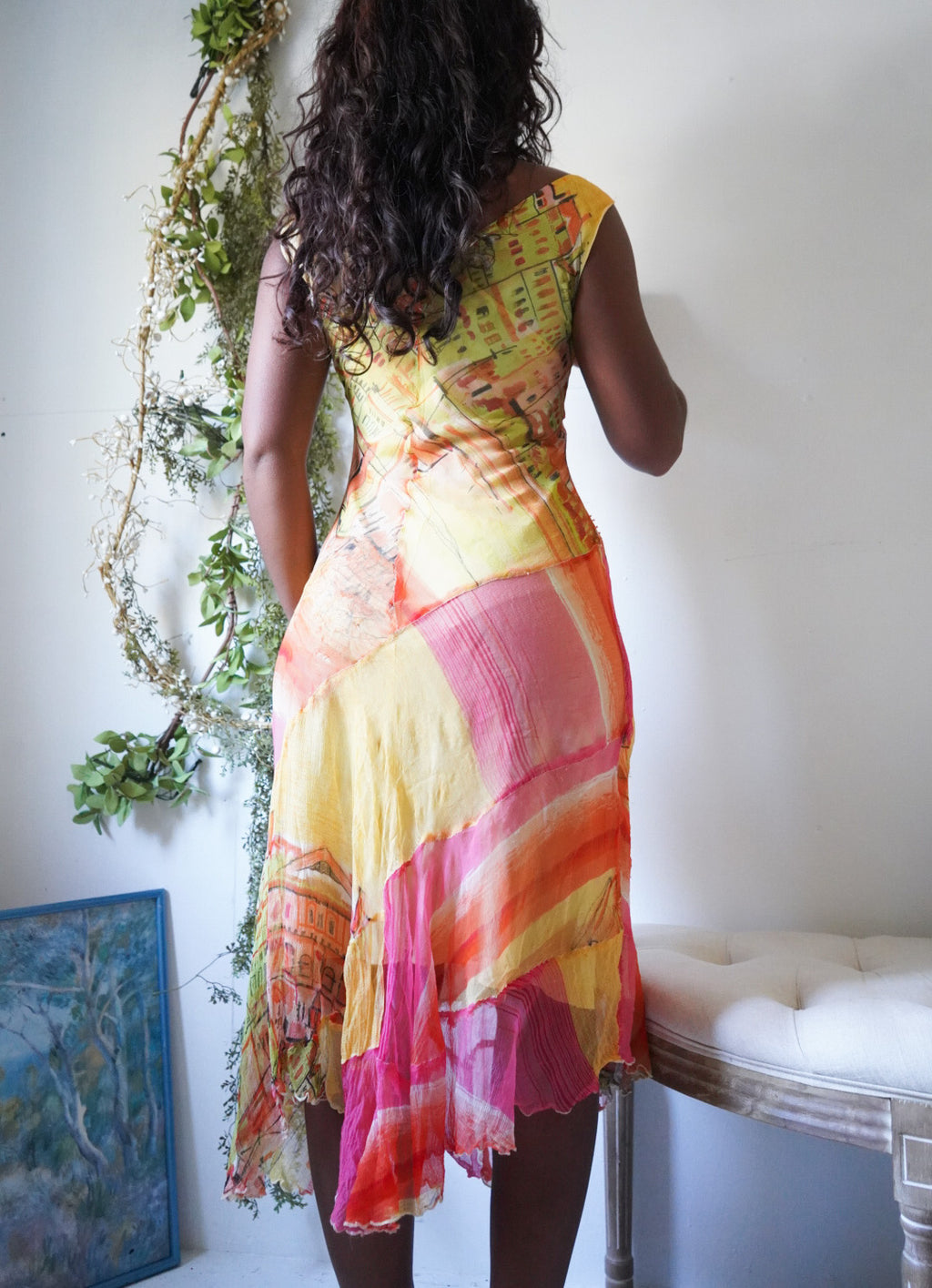 Rare Vintage Y2K Rene Derhy Fairy Cityscape Dress