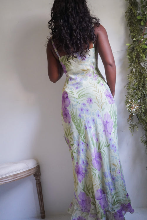 Y2K Romantic Ruffle Silk Dress