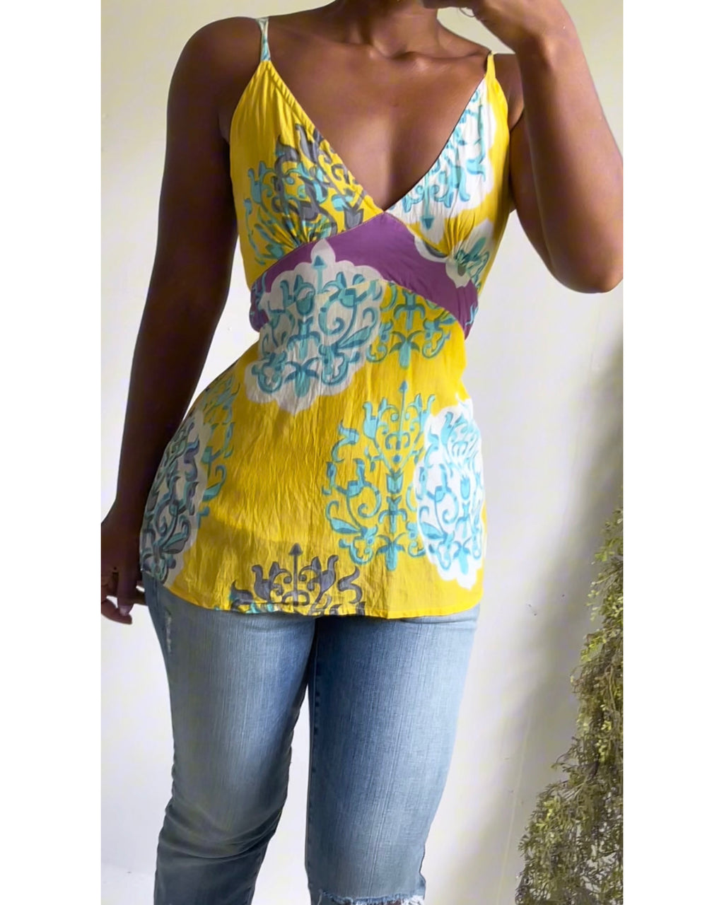 Y2K Boho Cotton Babydoll Top