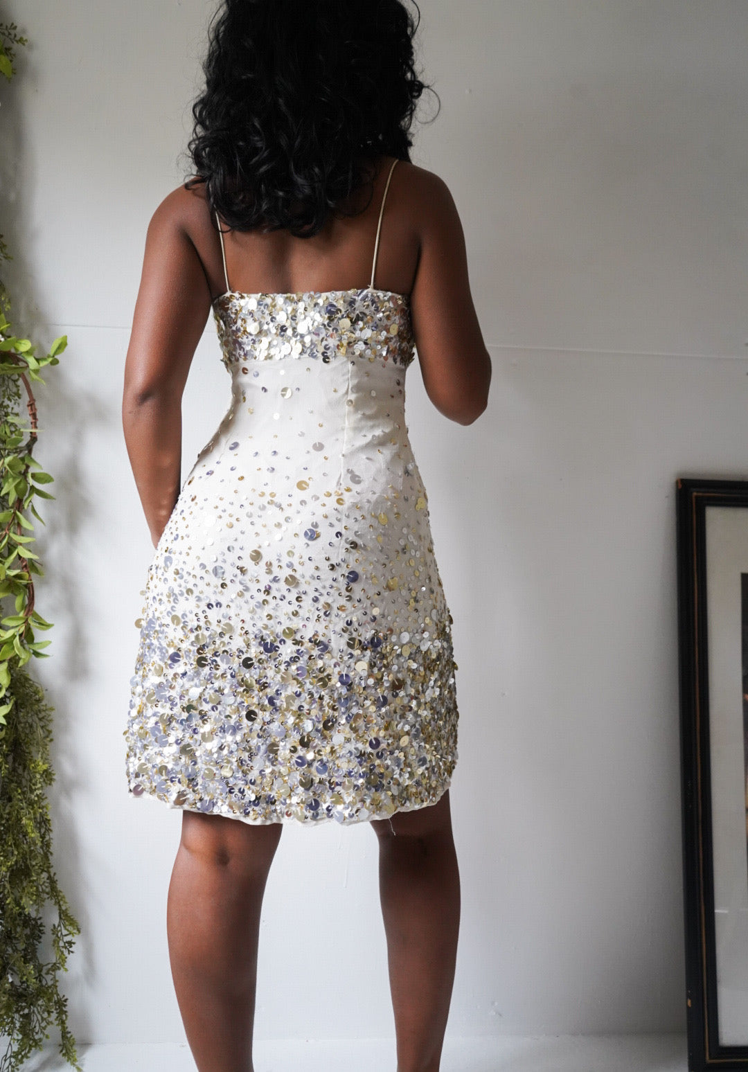 Rare Y2K Sequin Cream Dress