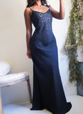 Y2K Embellished Detail Black Gown