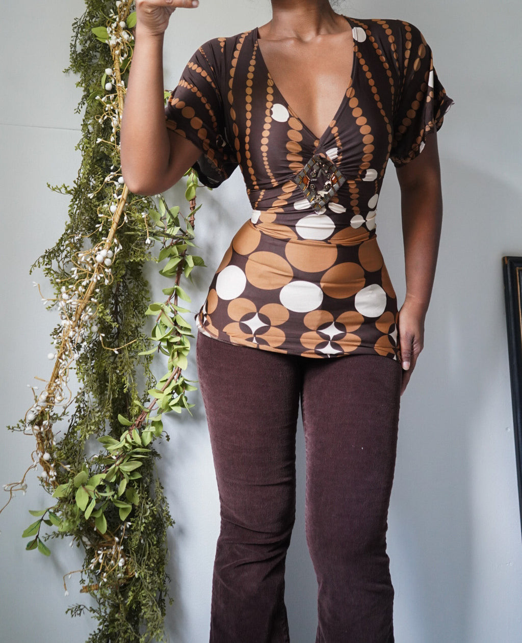 Boho Dot Print Top