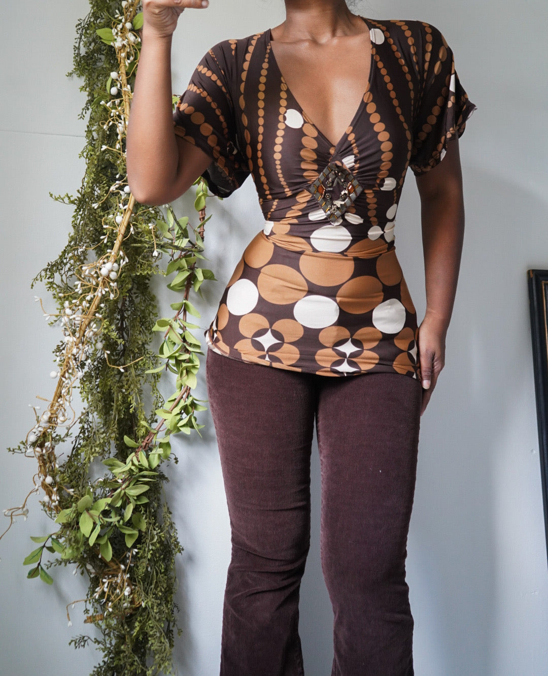 Boho Dot Print Top