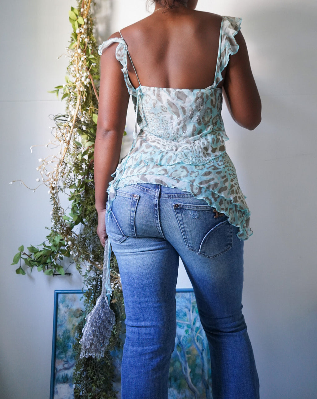 Rare Y2k Silk Animal Print Fairy Cami