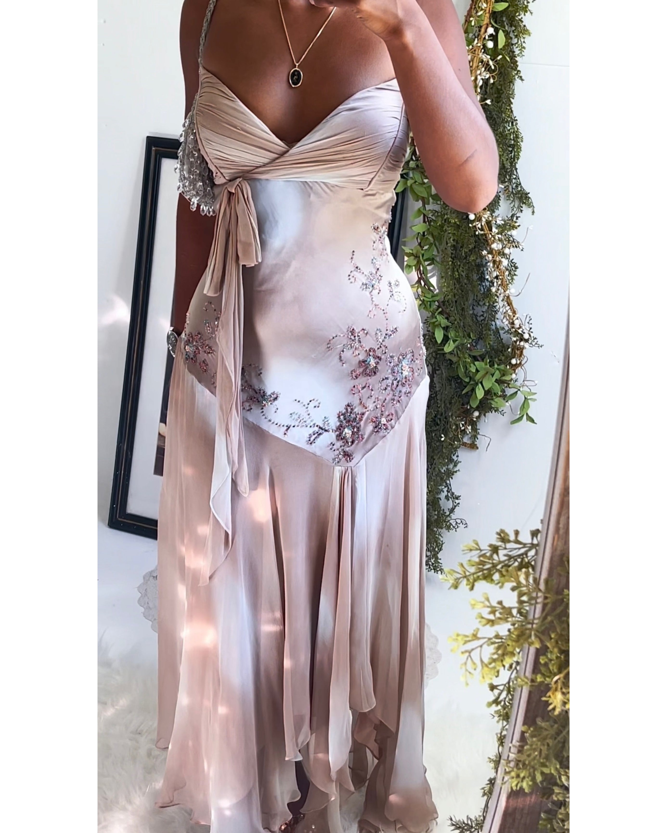 Rare Silk Beaded Fairy Dress