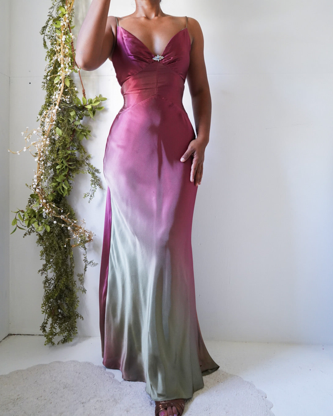Rare Vintage Y2K Ombre Fairy Satin Gown