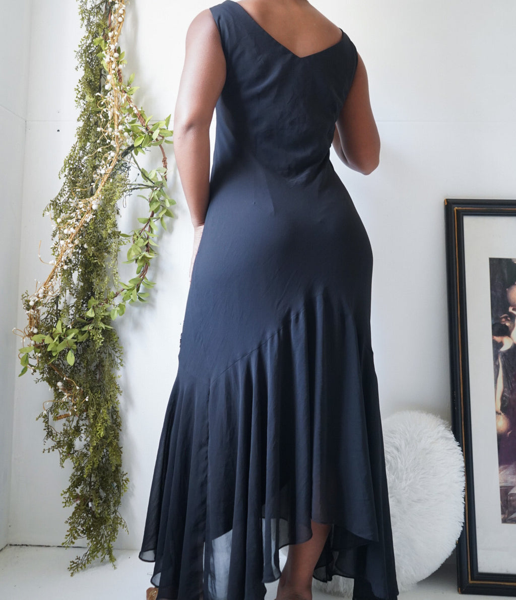 Y2K Beaded Black Staple Fairy Dress