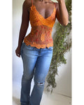 Rare Y2K Orange Beaded Fairy Cami