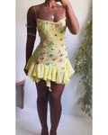 Y2K Yellow Fairy Reworked Handmade Mini Dress