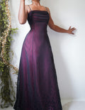 Vintage Y2K Berry Black Layered Star Gown