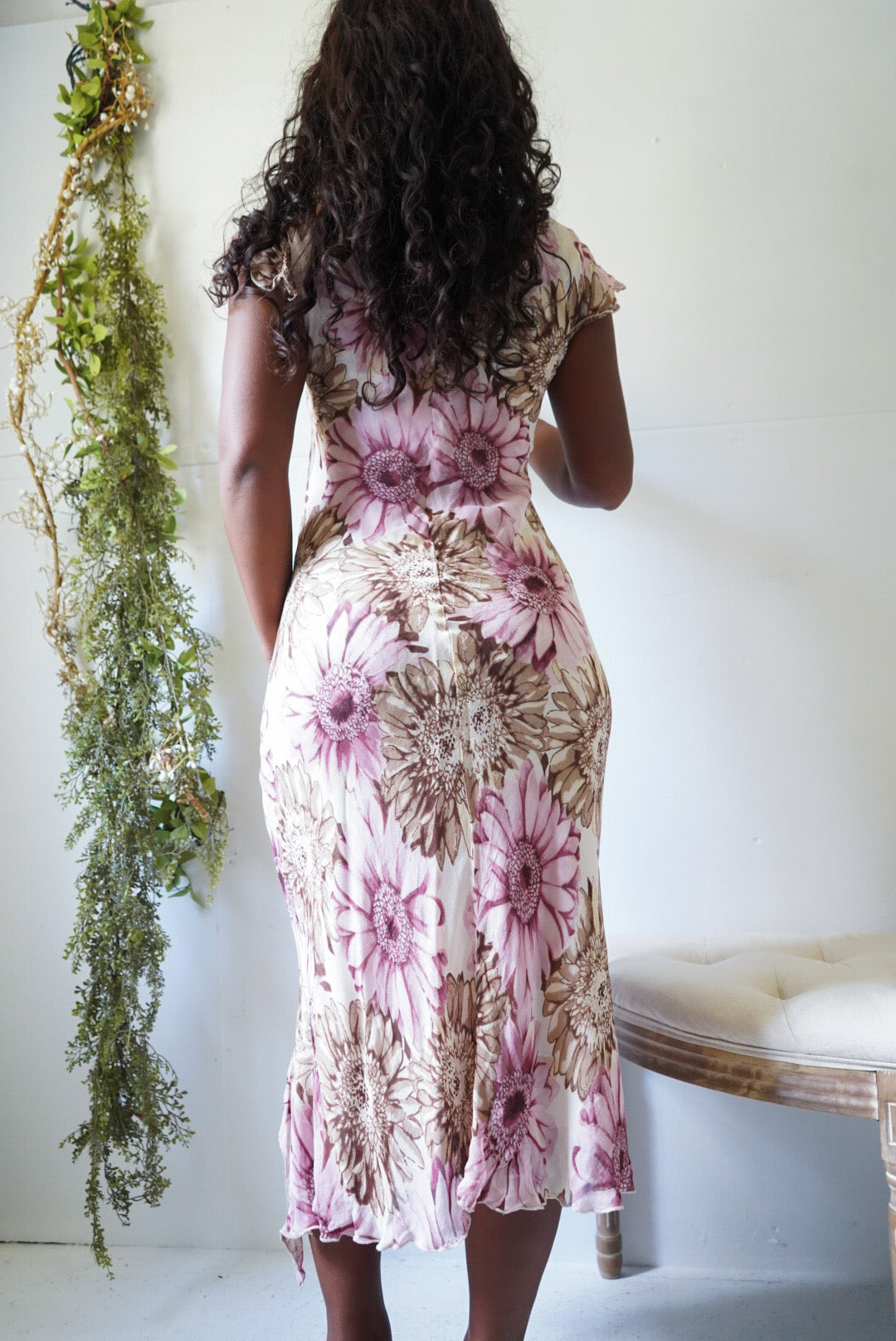 Y2K Whimsy Sunflower Midi Dress