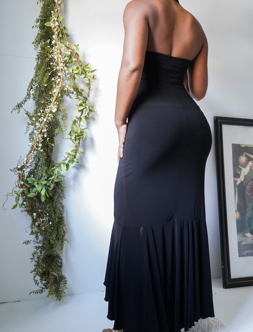 Black Halter High Low Formal Dress