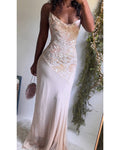 Pale Nude Reworked Handmade Silk Gown