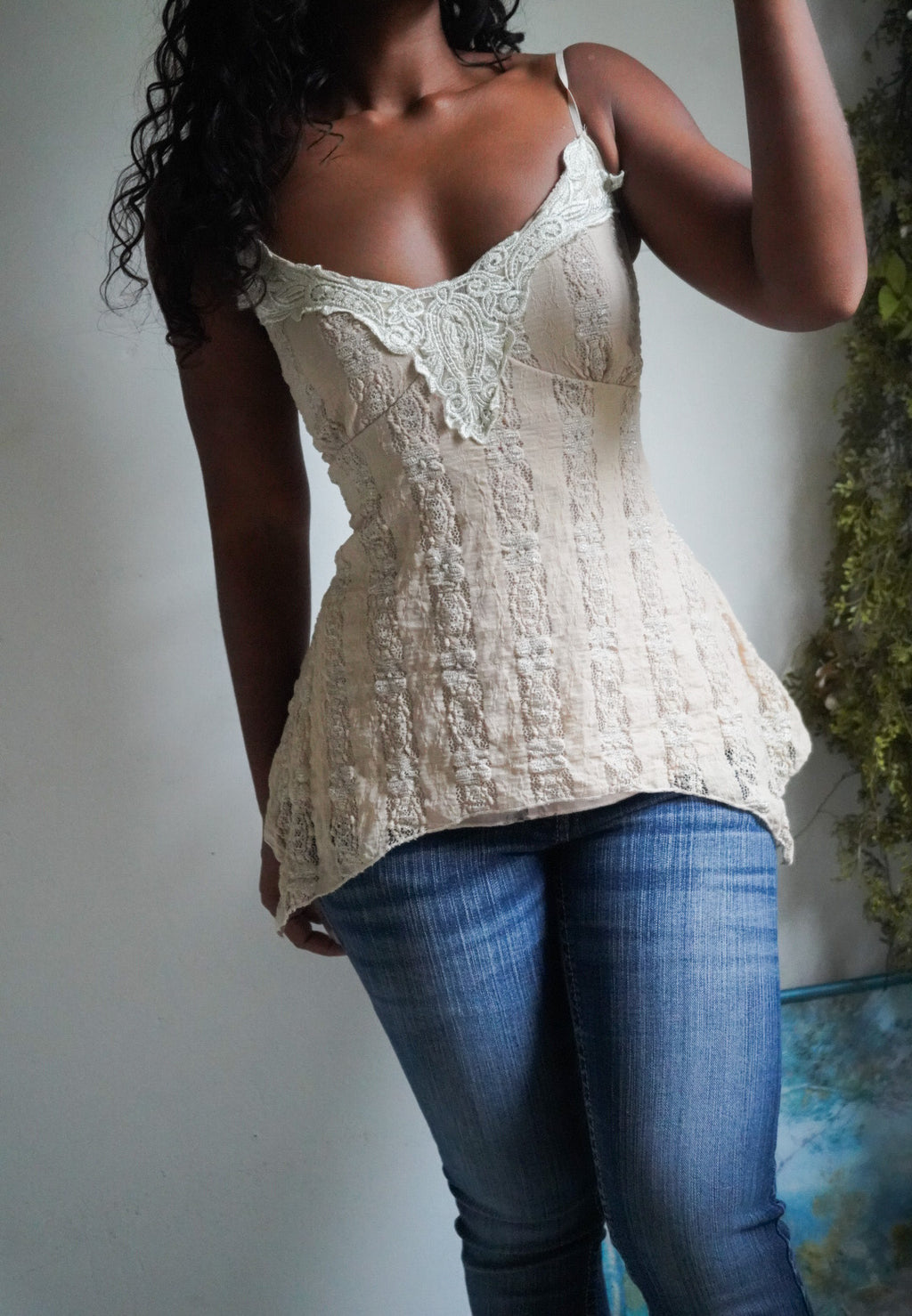 Cream Lace Fairy Babydoll Top