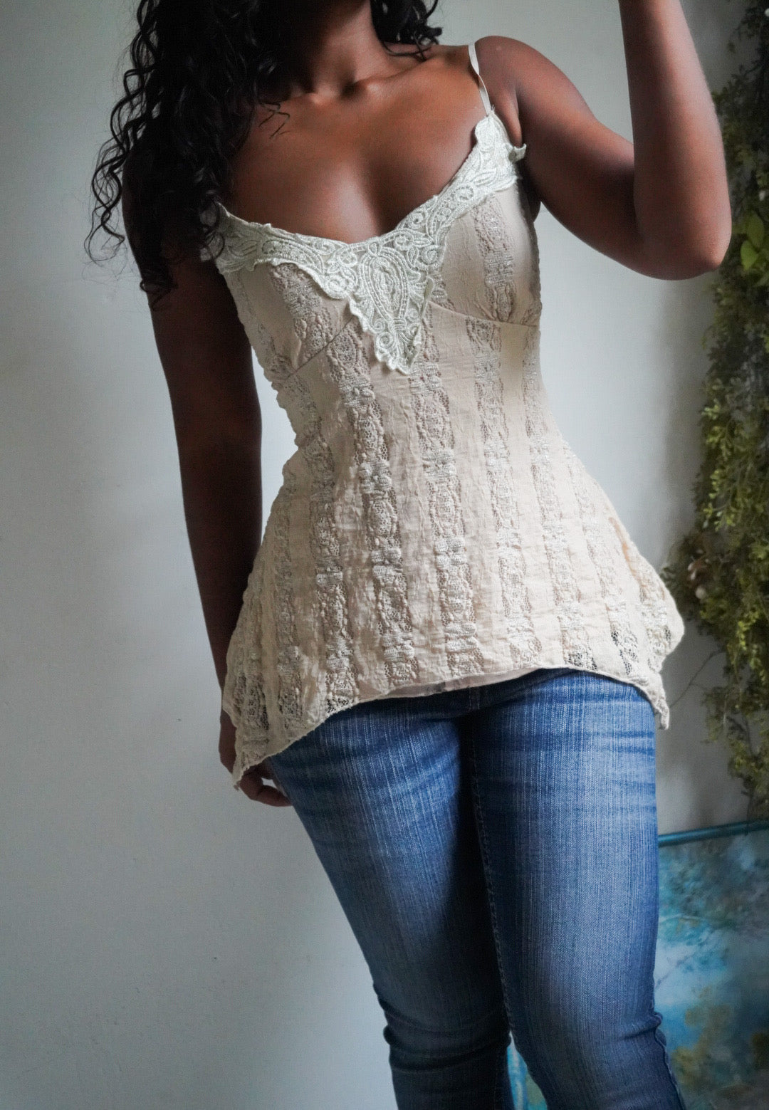 Cream Lace Fairy Babydoll Top
