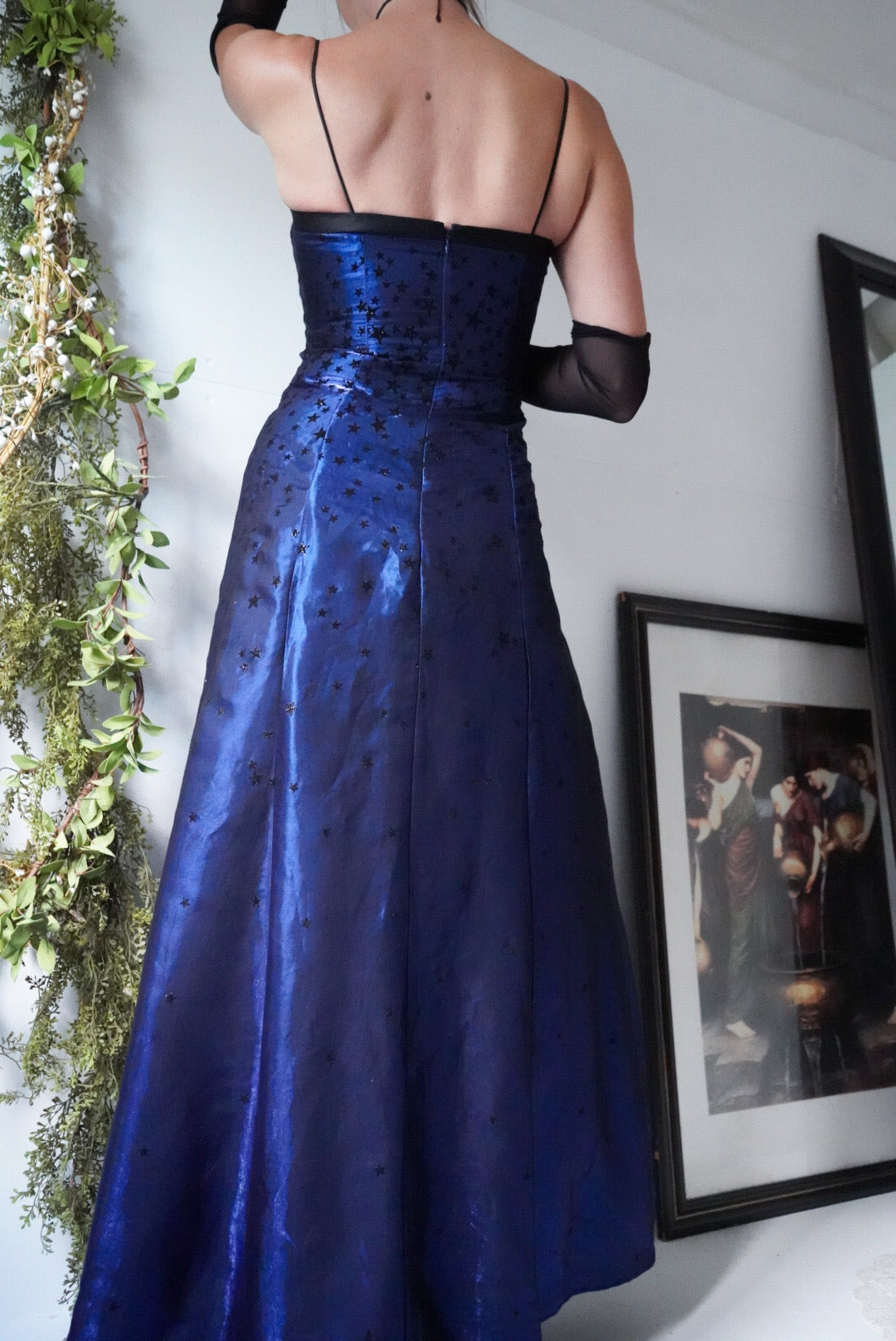 Lace Up Detail Iridescent Star Gown