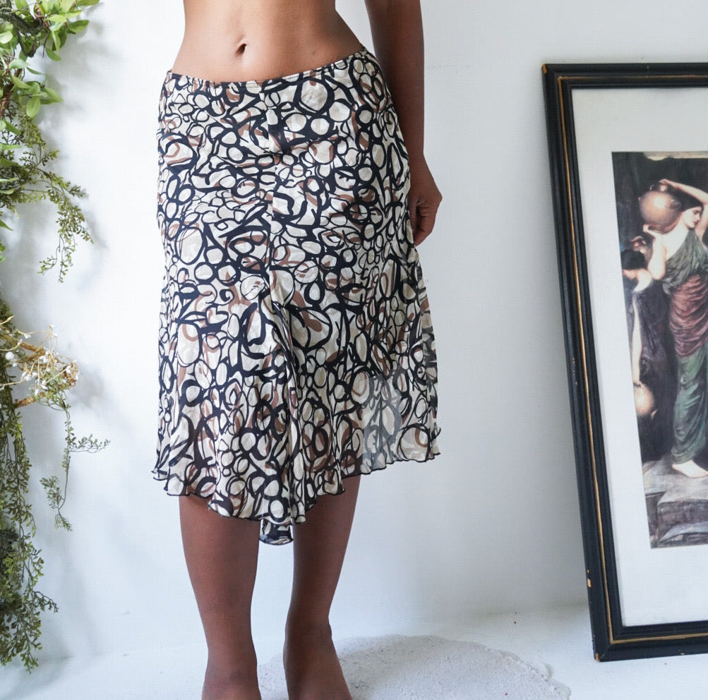 Y2K Abstract Boho Skirt
