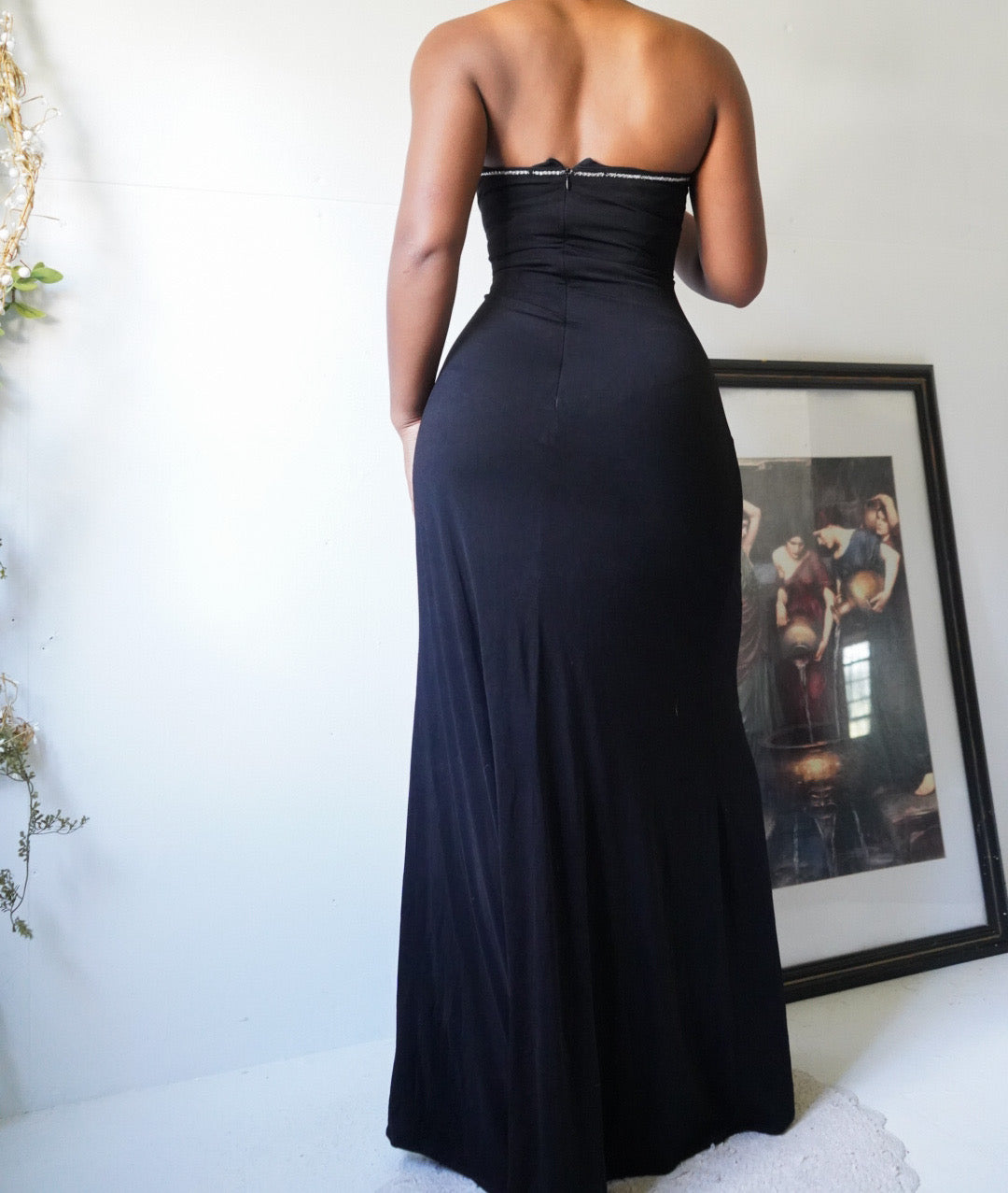 womens knee length evening dresses Y2K Jessica McClintock Gold Sequin Floral Short Formal Dress main image 0